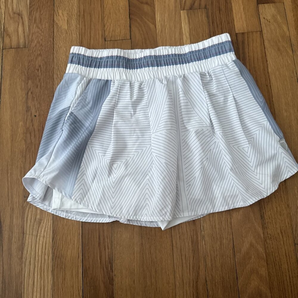 K-Swiss High Rise Pleated Pocket Tennis Skirt Skort Blue White Size Medium